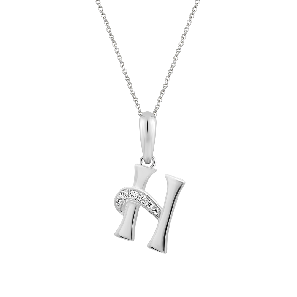 Mặt kim cương viên vàng 14K Letter H