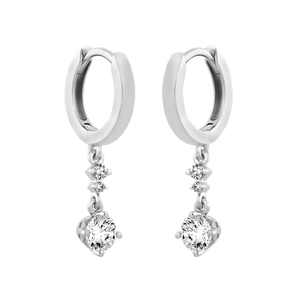 Hoa tai kim cương tấm vàng 14K Danita 3C
