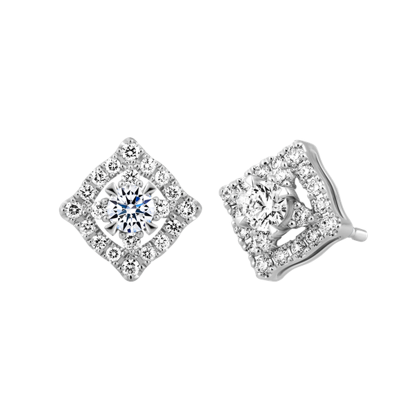 Hoa tai kim cương 8 Hearts & Arrows vàng 14K Primrose N H&A 2C GVER0096601