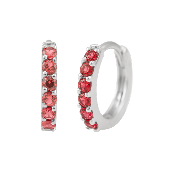 Hoa tai đính đá CZ vàng 10K Simple N RED