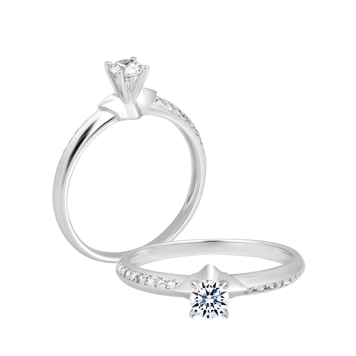 Nhẫn nữ kim cương tấm vàng 14K Livety 2C