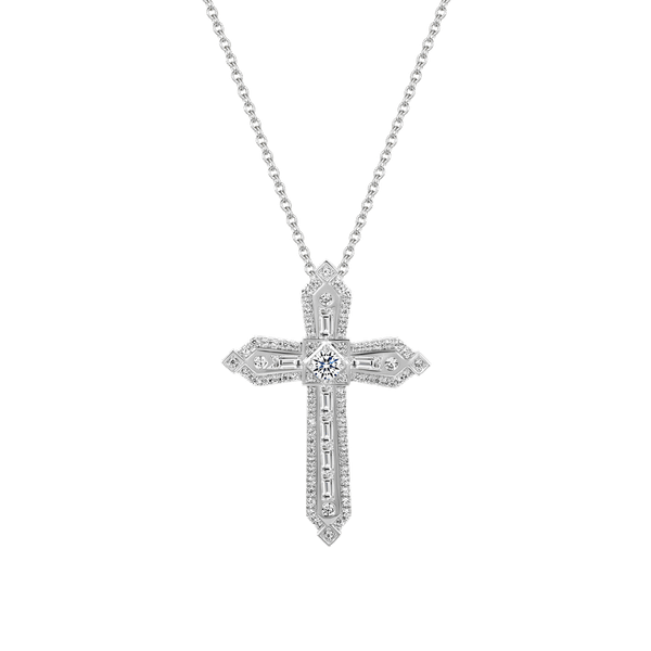 Mặt đính đá CZ vàng 14K Glinting Cross