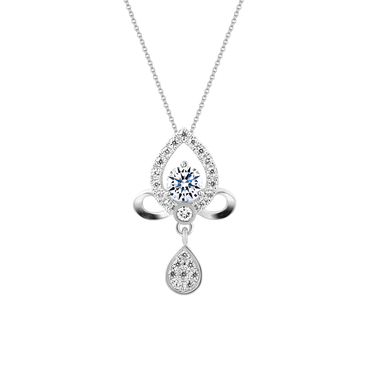 Mặt đính đá CZ vàng 10K Shining drop 3C