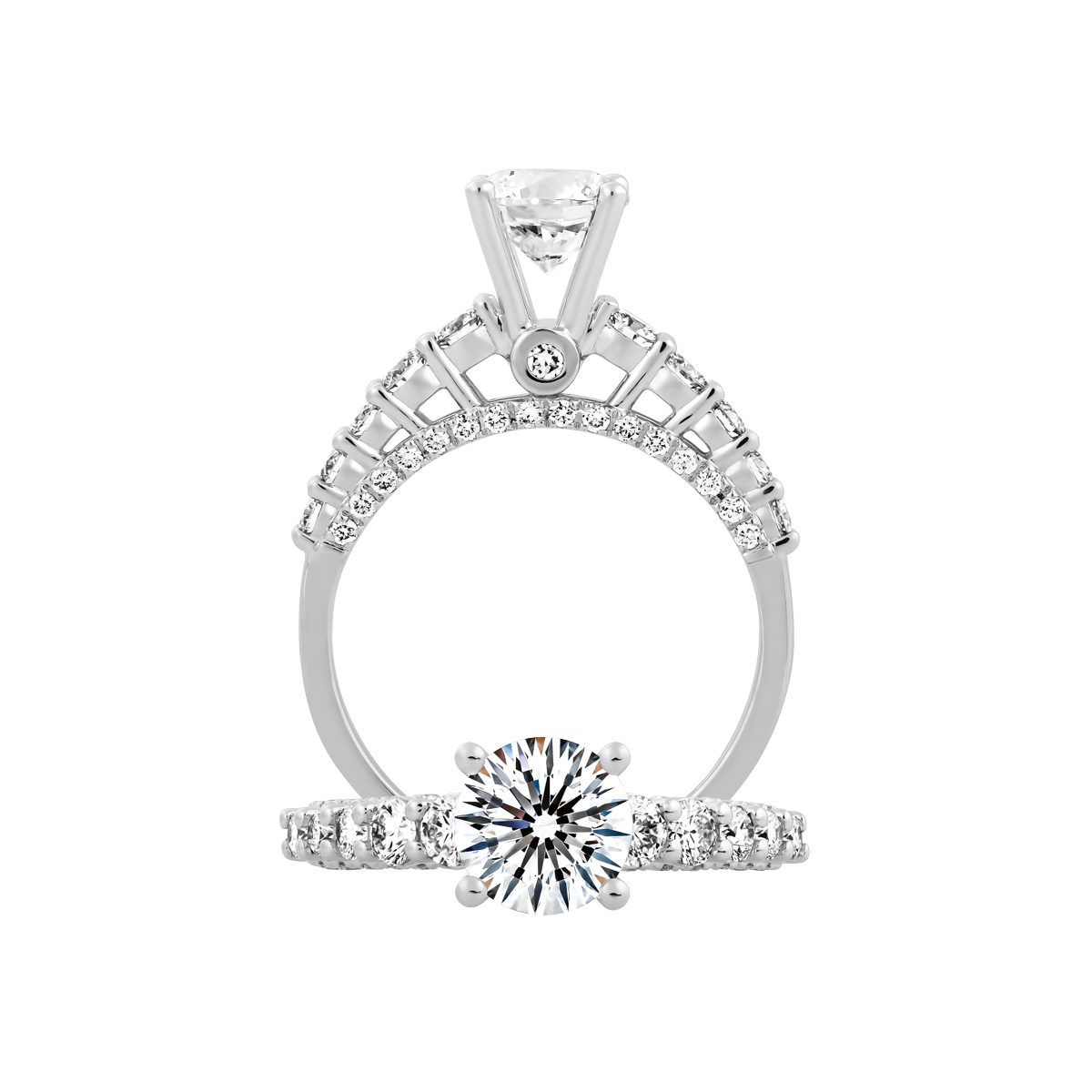 Ổ nhẫn nữ kim cương tấm vàng 14K Glamor 5C