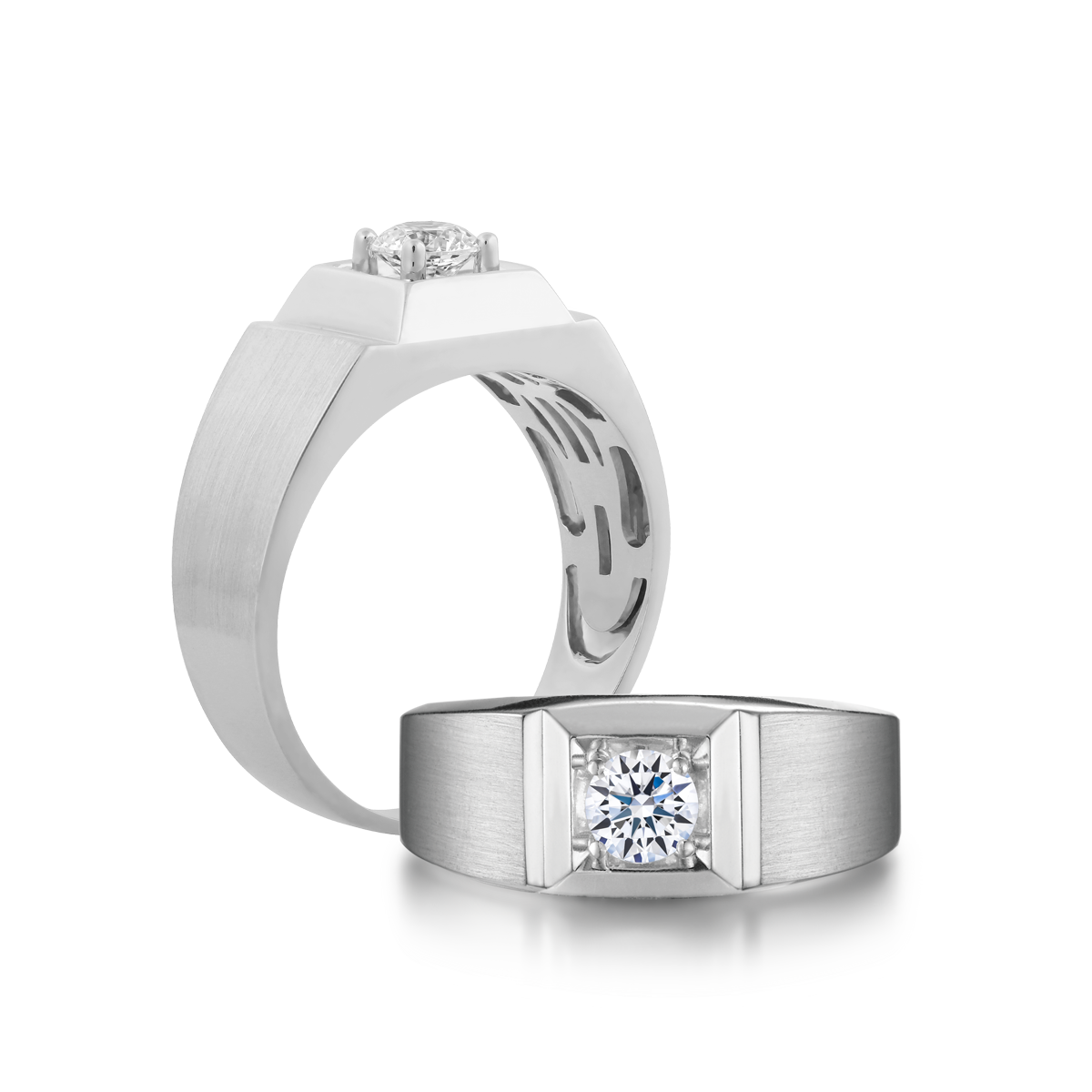 Nhẫn nam đính đá CZ vàng 14K Skillful N 1CT W GVRG0211048