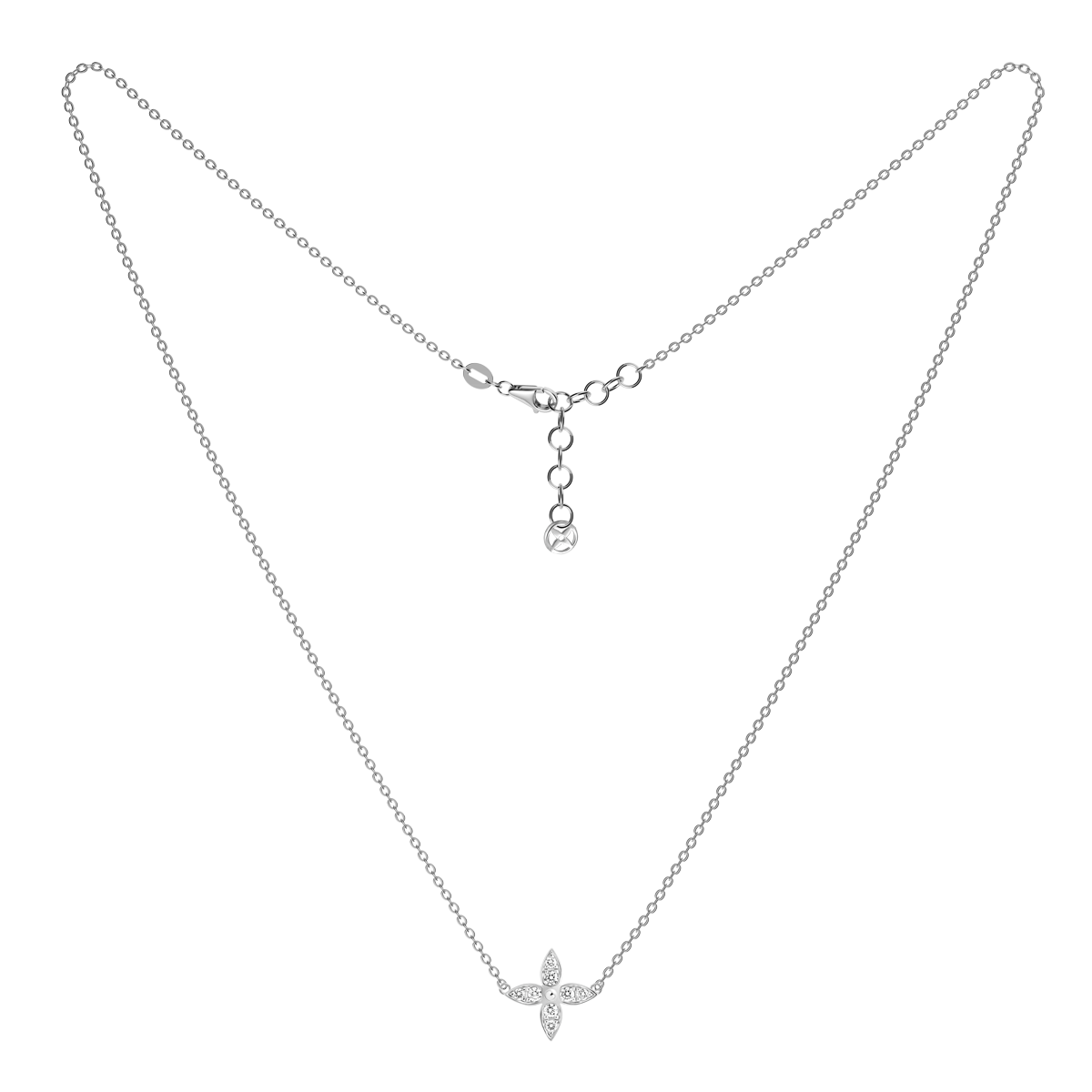 Dây liền mặt kim cương viên vàng 14K Elvior TD