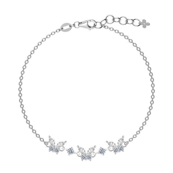 Dây tay đính đá CZ vàng 18K Tiny flowers