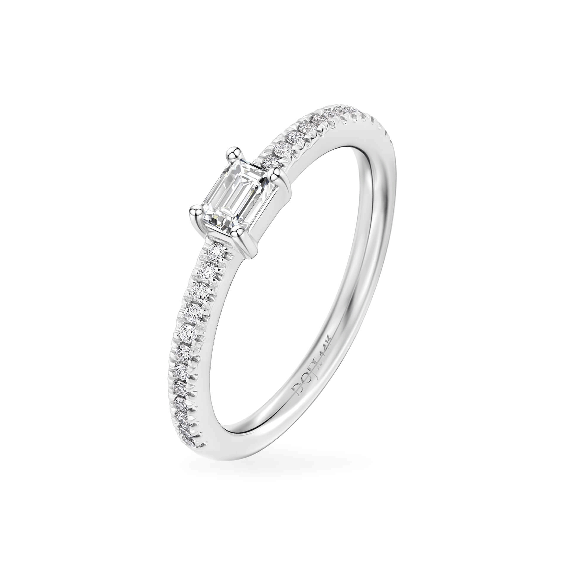 Nhẫn nữ kim cương viên vàng 14K Jena A495 TD