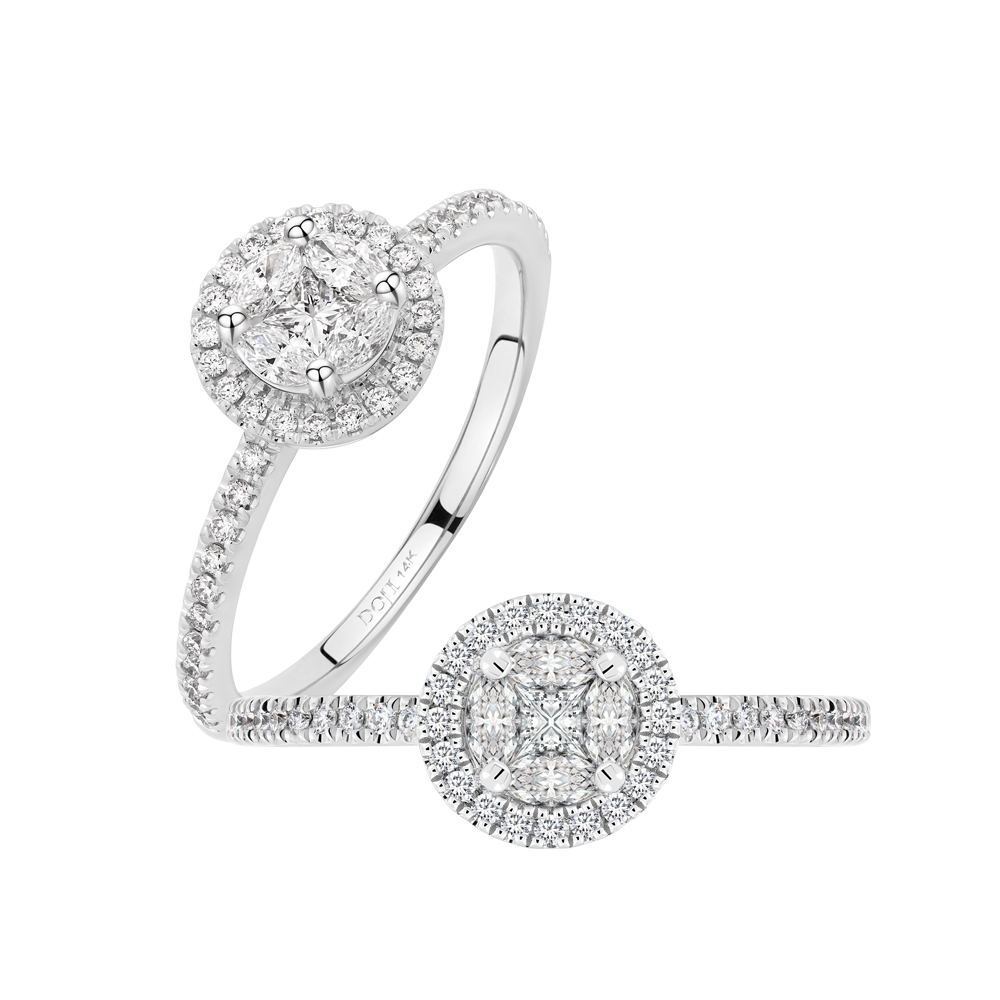 Nhẫn nữ kim cương viên vàng 14K Jena A499 TD