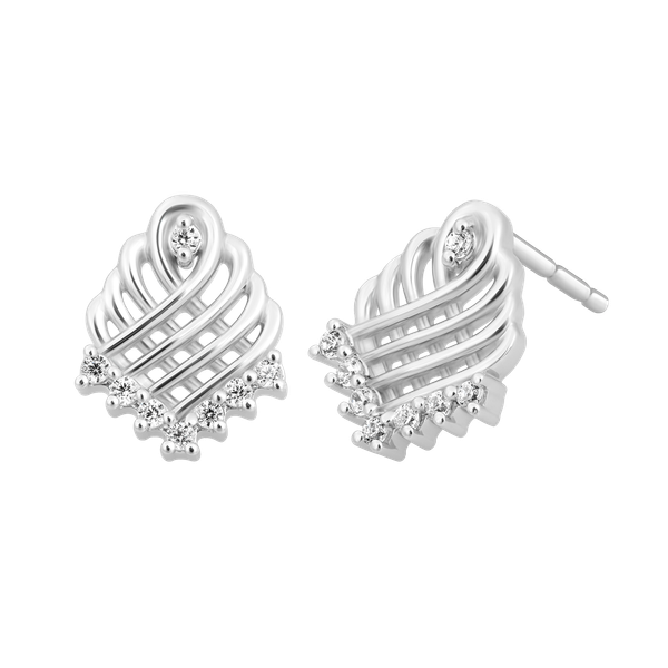 Hoa tai đính đá CZ vàng 14K Scarfy