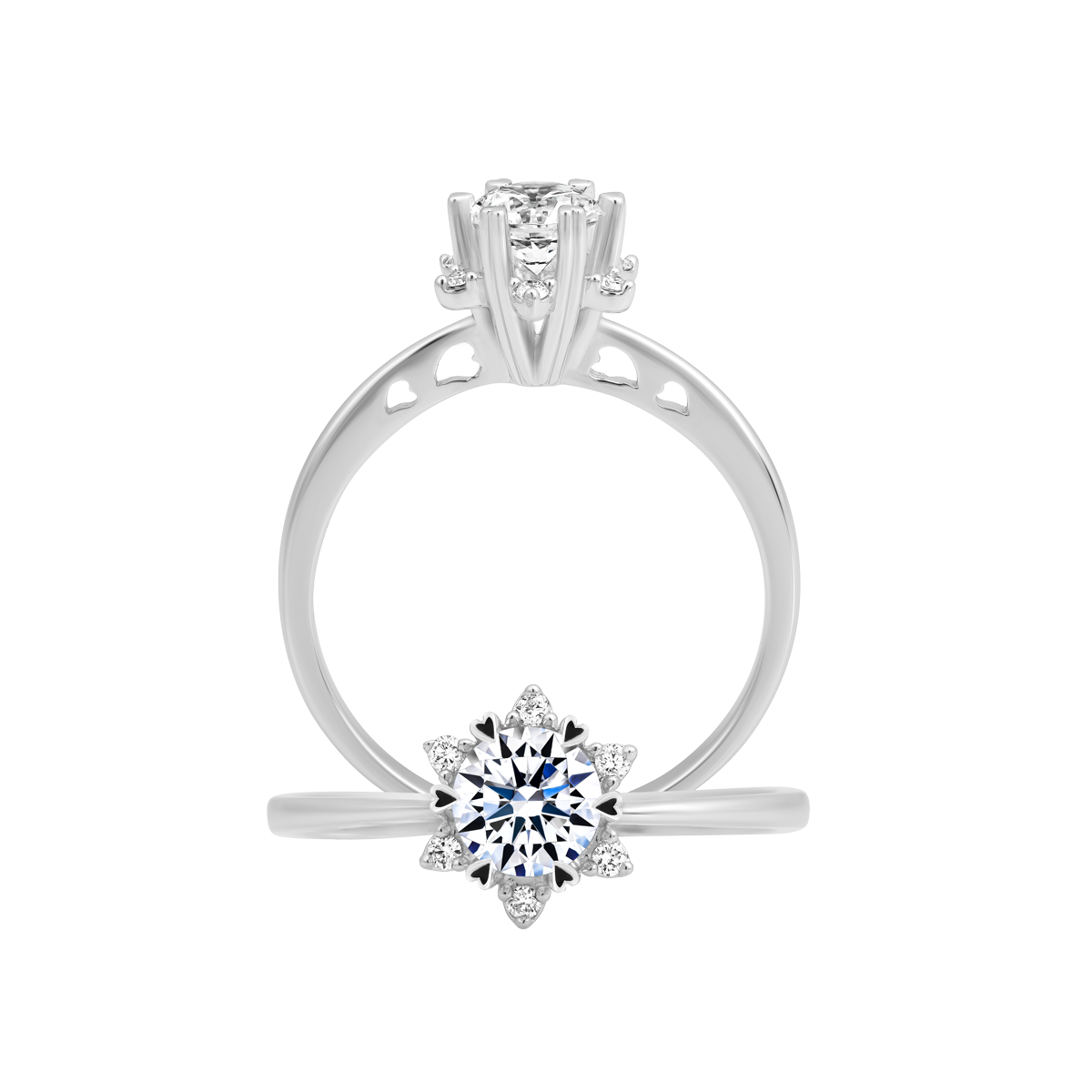 Nhẫn nữ kim cương tấm vàng 14K Frany 5C