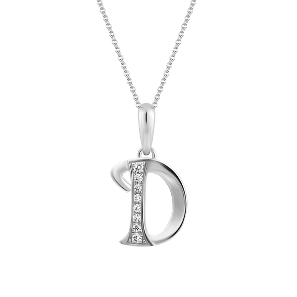 Mặt kim cương viên vàng 14K Letter D