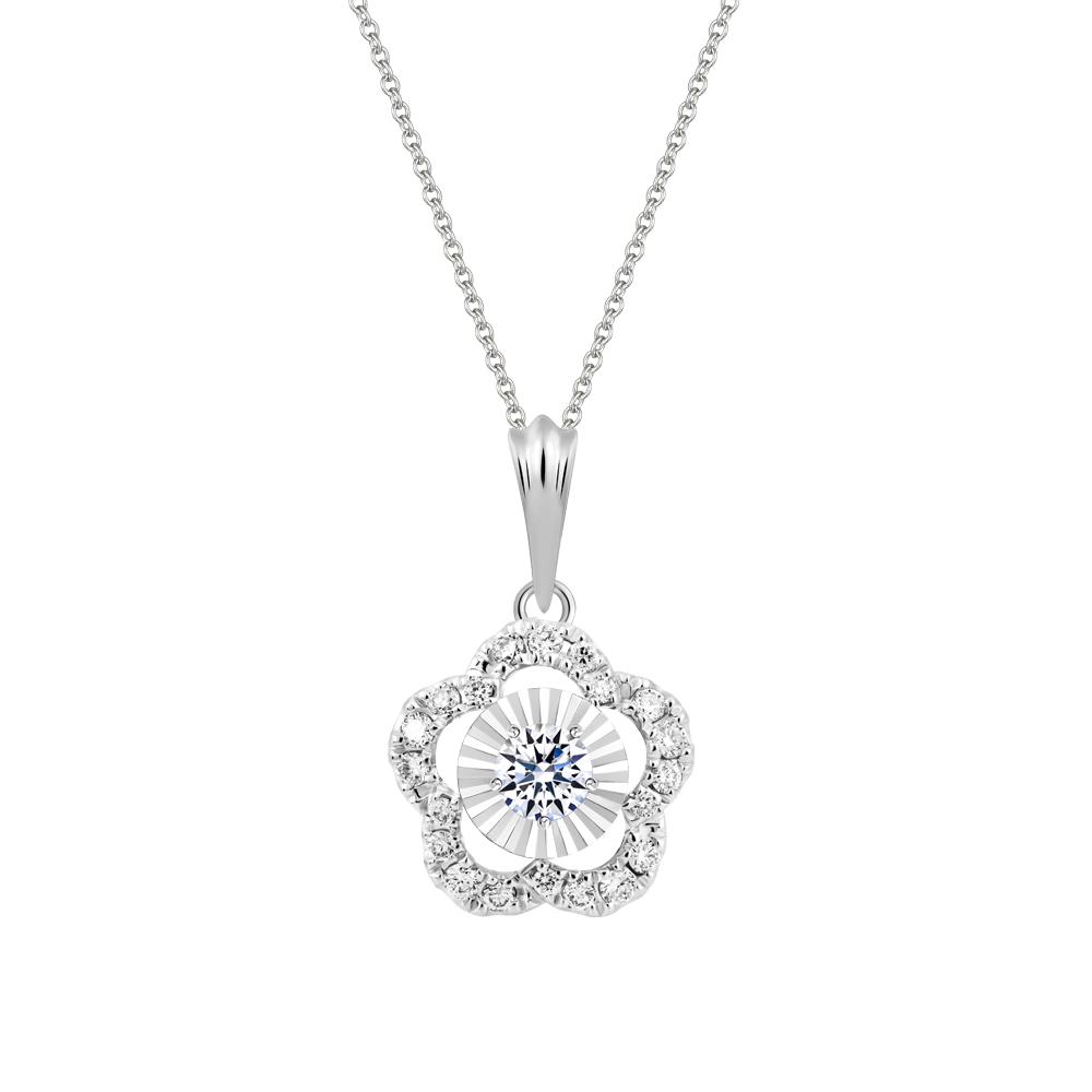 Mặt kim cương tấm vàng 14K Blooming V2 2C