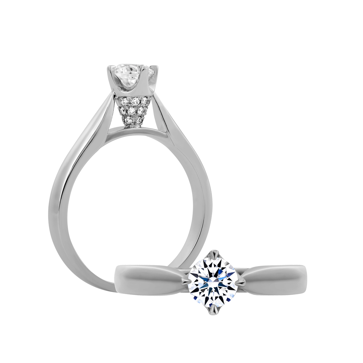 Ổ nhẫn nữ kim cương tấm vàng 14K Cyberspace N 3C