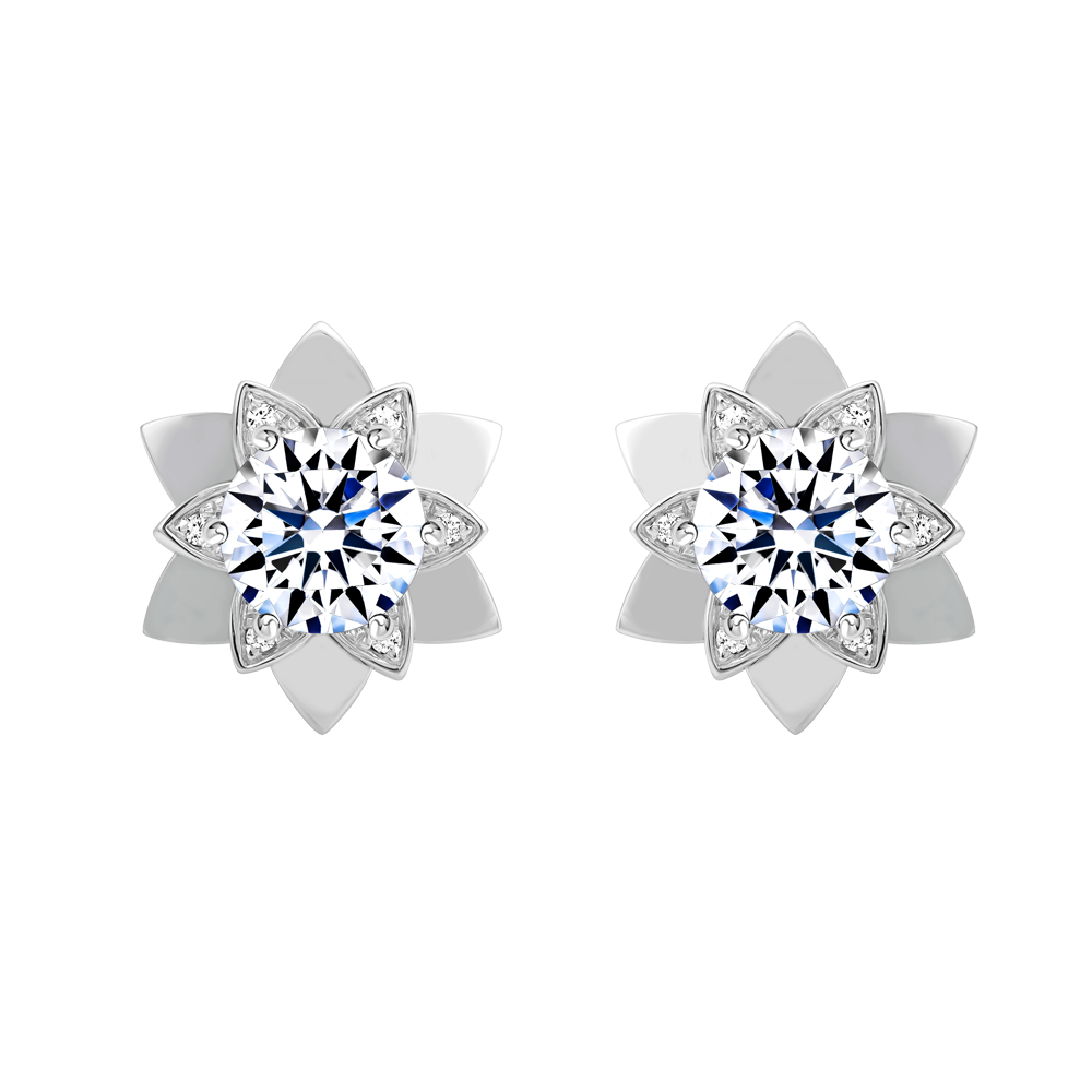 Hoa tai đính đá CZ vàng 18K Blazed 3C