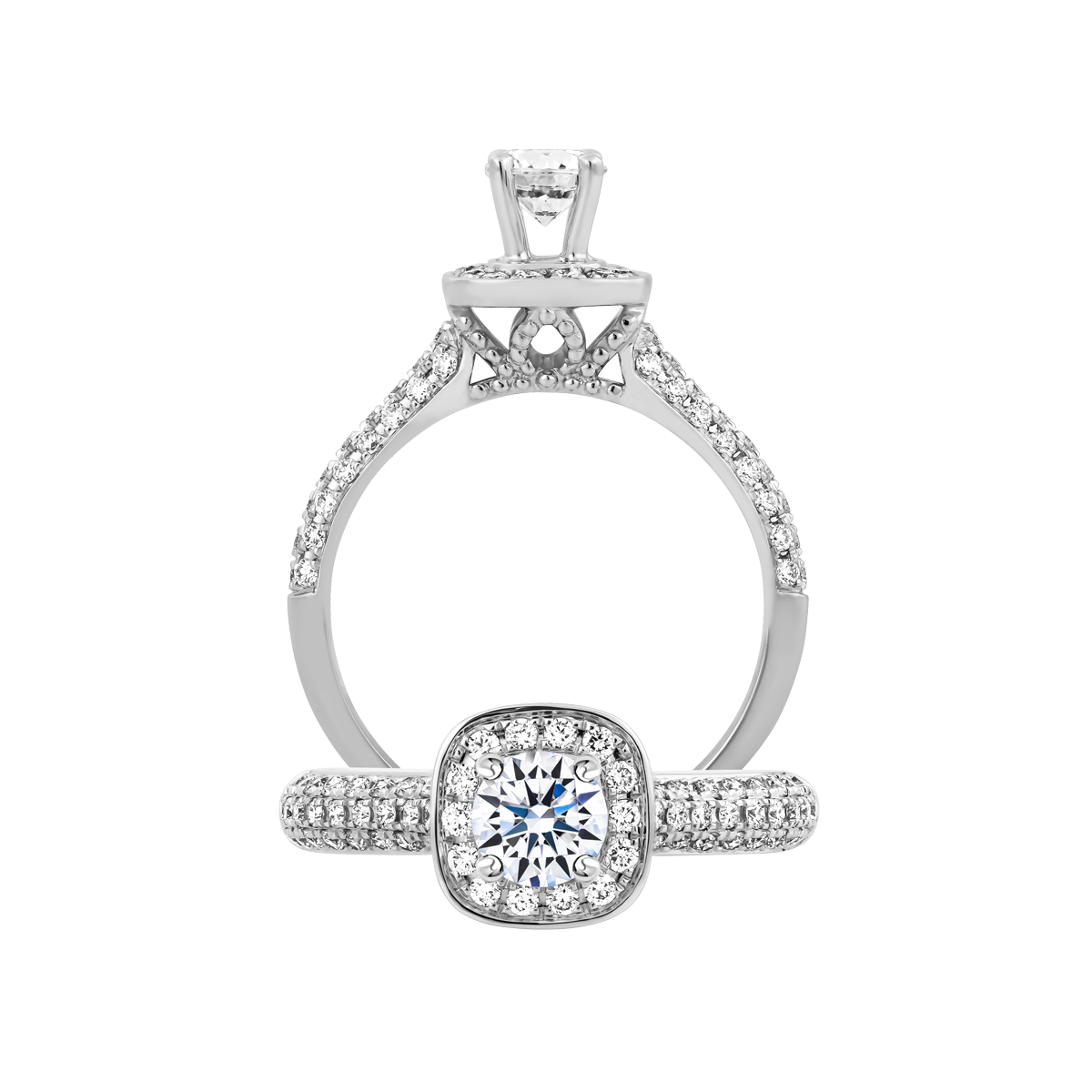 Nhẫn nữ kim cương tấm vàng 14K Clarinda 3C