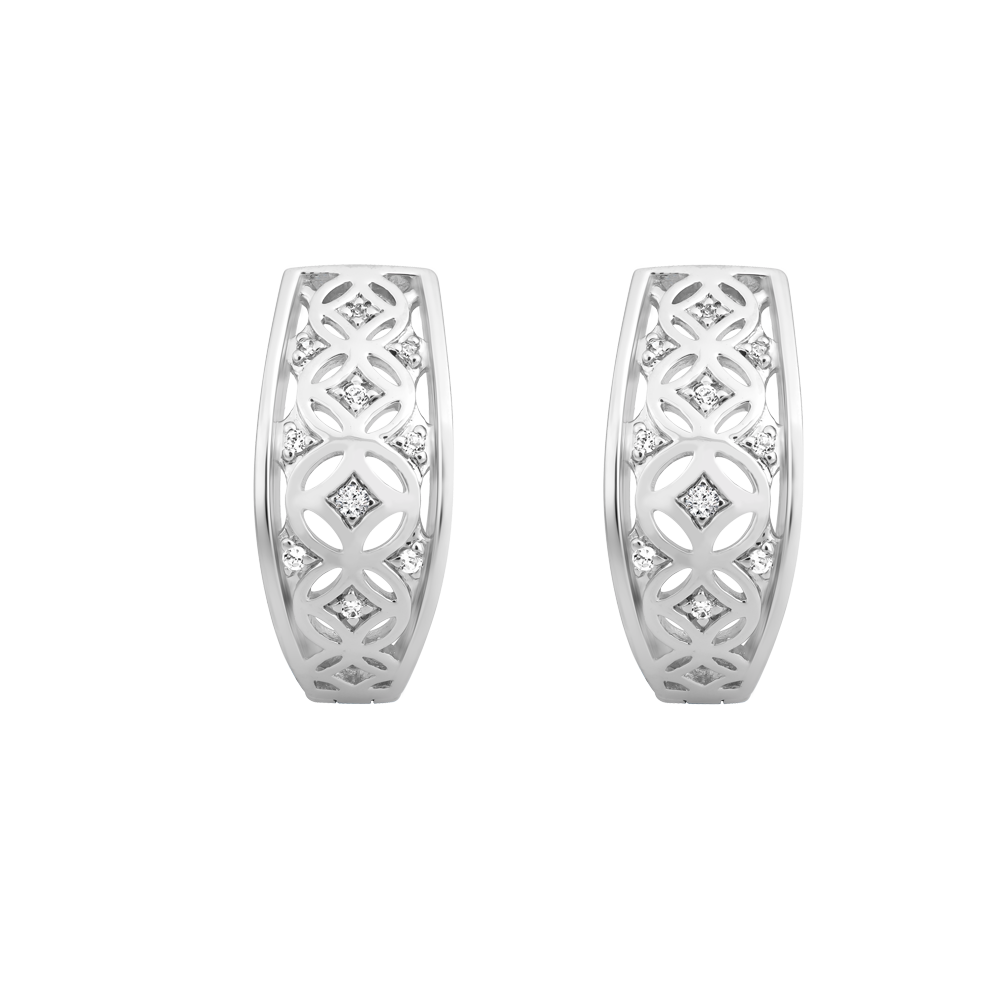 Hoa tai đính đá CZ vàng 18K Fulvous