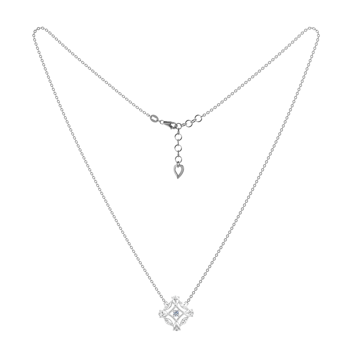 Dây liền mặt đính đá CZ vàng 18K Fluentness