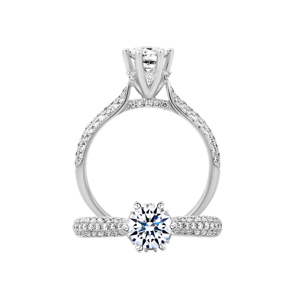 Ổ nhẫn nữ kim cương tấm vàng 14K Beronica 5C