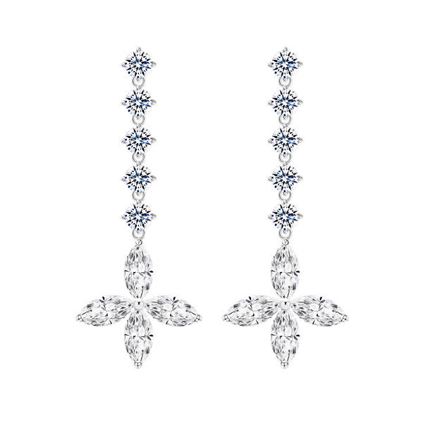 Hoa tai đính đá CZ vàng 14K Tastefully