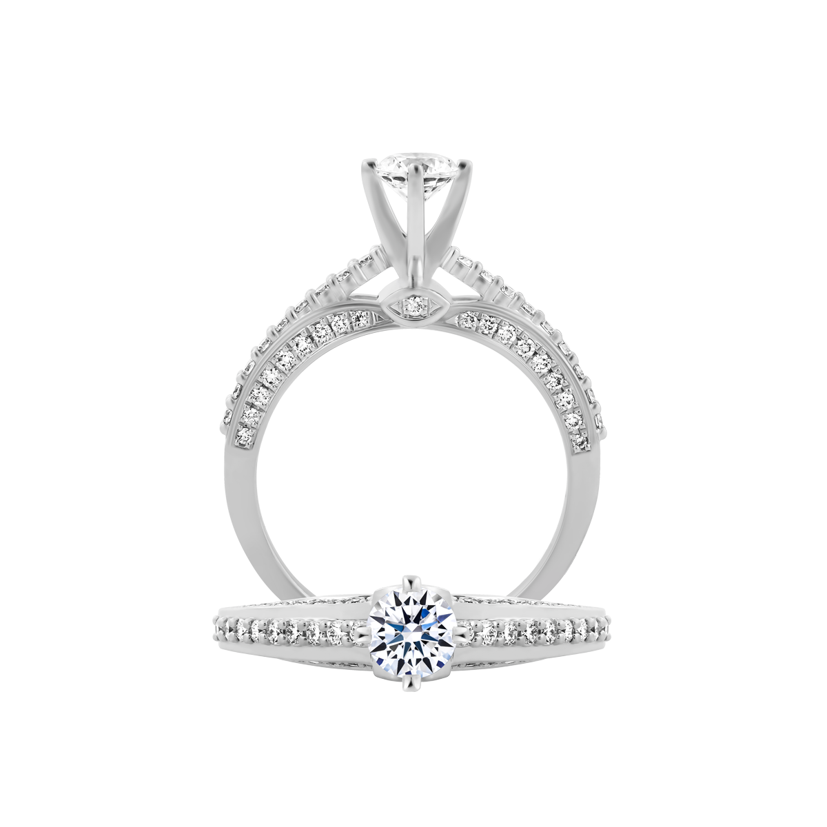 Nhẫn nữ kim cương tấm vàng 14K Cordial 3C