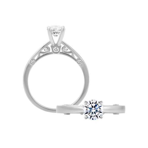 Ổ nhẫn nữ kim cương tấm vàng 14K Exalted 5C