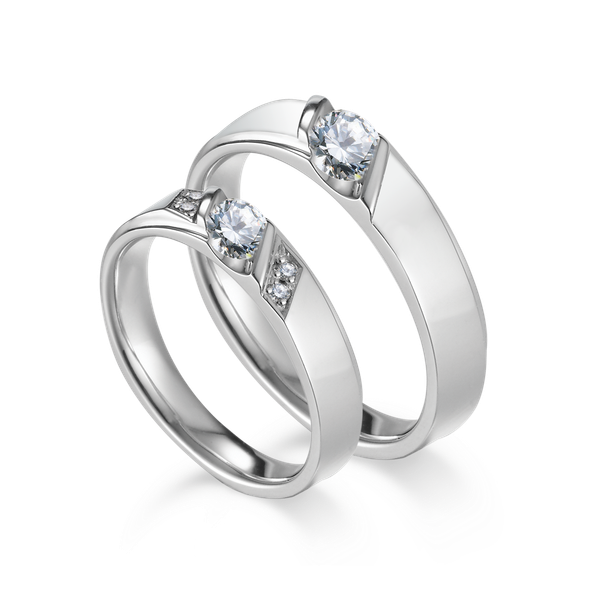 Nhẫn cưới nam kim cương vàng 14K Damsel 10p M