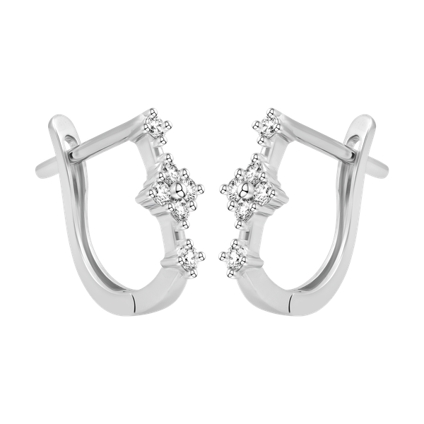 Hoa tai kim cương viên vàng 14K Bloomly