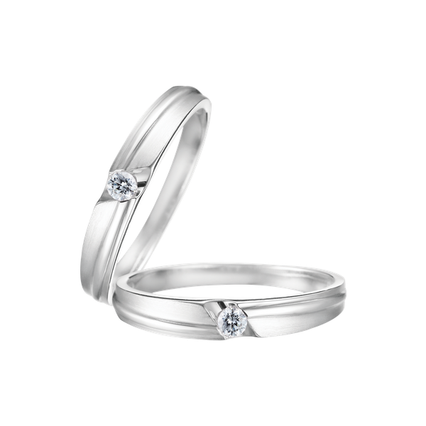 Nhẫn cưới nam đính đá CZ vàng 14K Fixed M