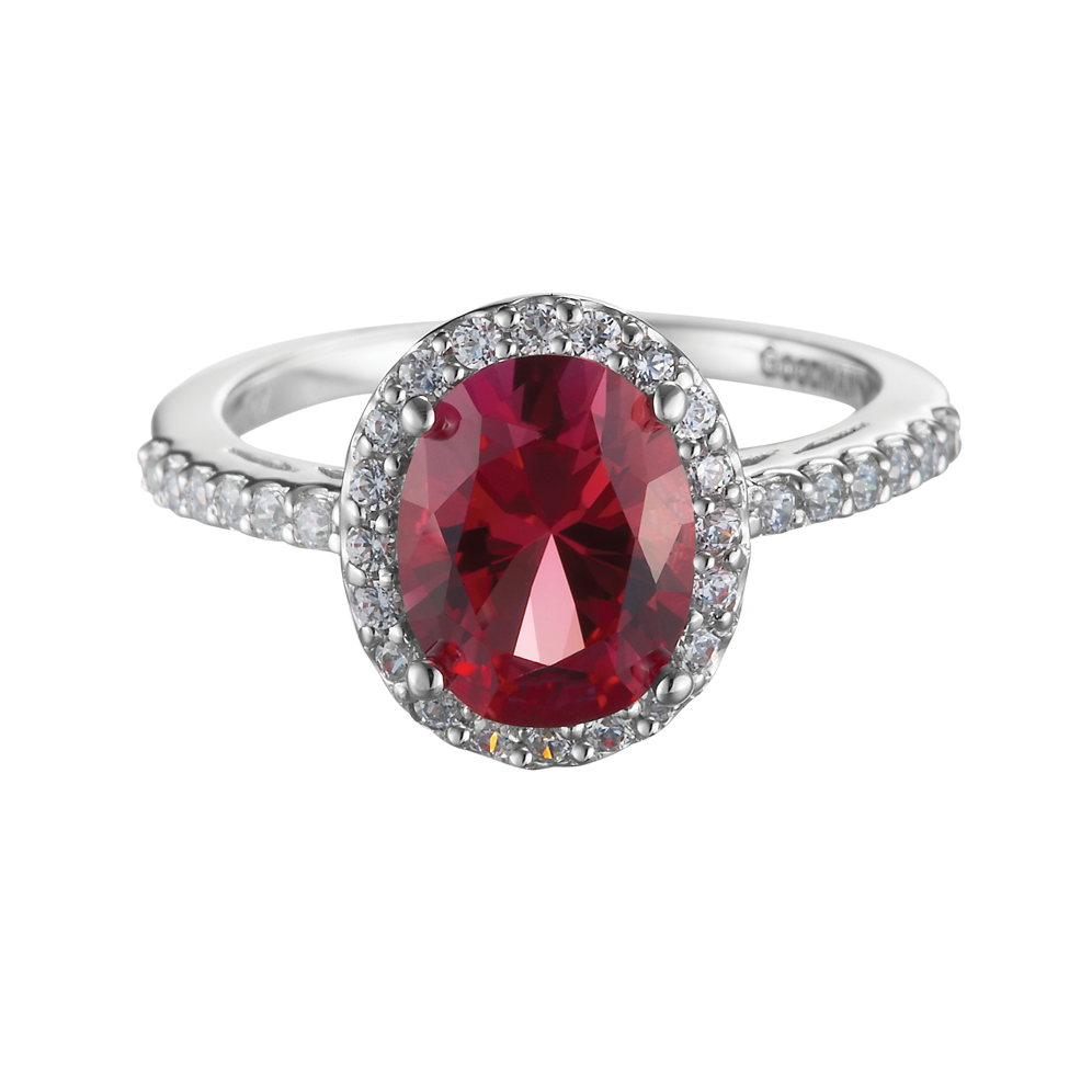 Nhẫn nữ đính đá màu Ruby vàng 10K Mocha S.Rub