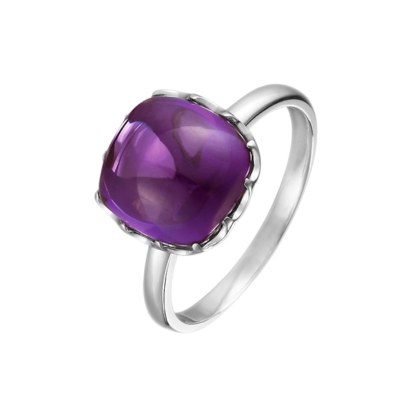 Nhẫn nữ đính đá màu Amethyst vàng 14K Candie S.Ame