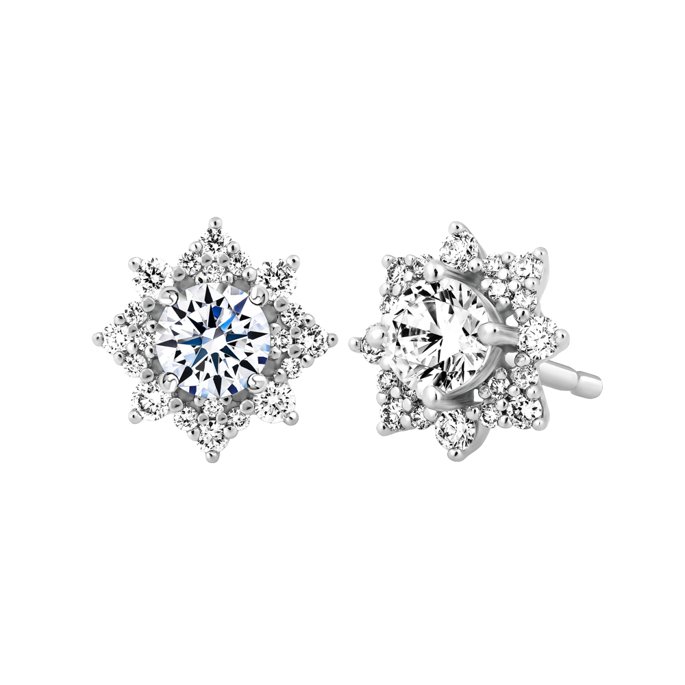 Hoa tai kim cương 8 Hearts & Arrows vàng 14K Brilliance H&A 2C GVER0101076