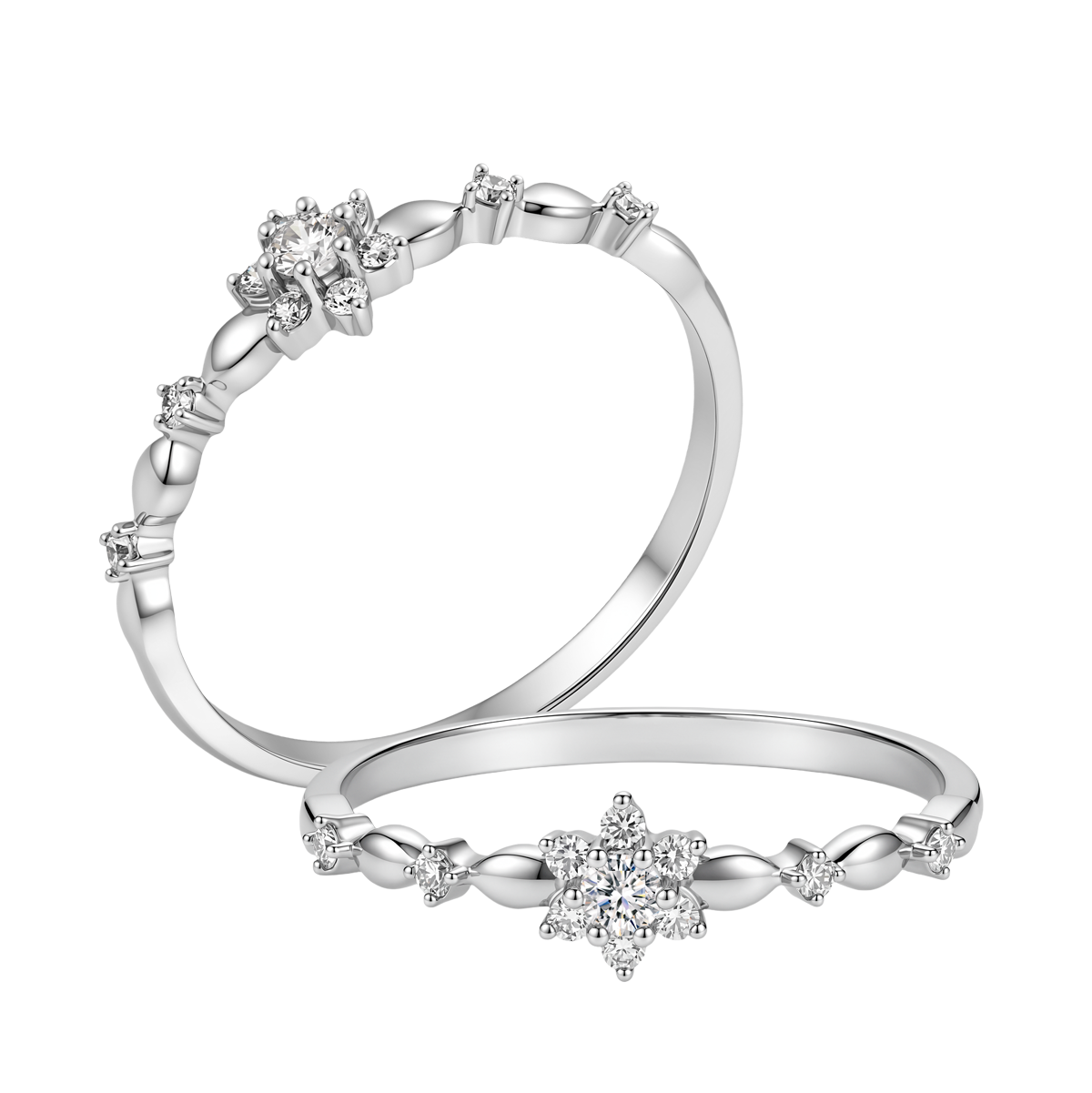 Nhẫn nữ kim cương viên vàng 14K Deligence TD