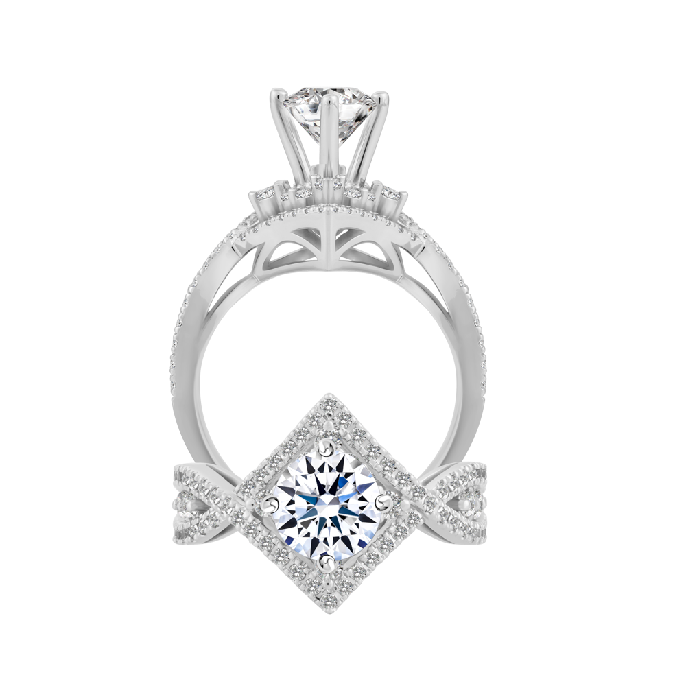 Nhẫn nữ đính đá CZ vàng 14K Flory 1CT