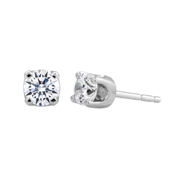 Hoa tai đính đá CZ vàng 14K Classic 3C