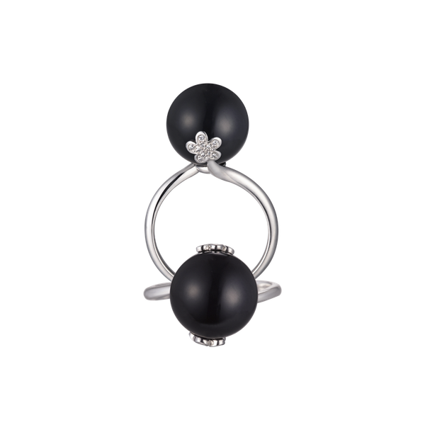 Nhẫn nữ đính đá Onyx vàng 10K Eleganate N Ony