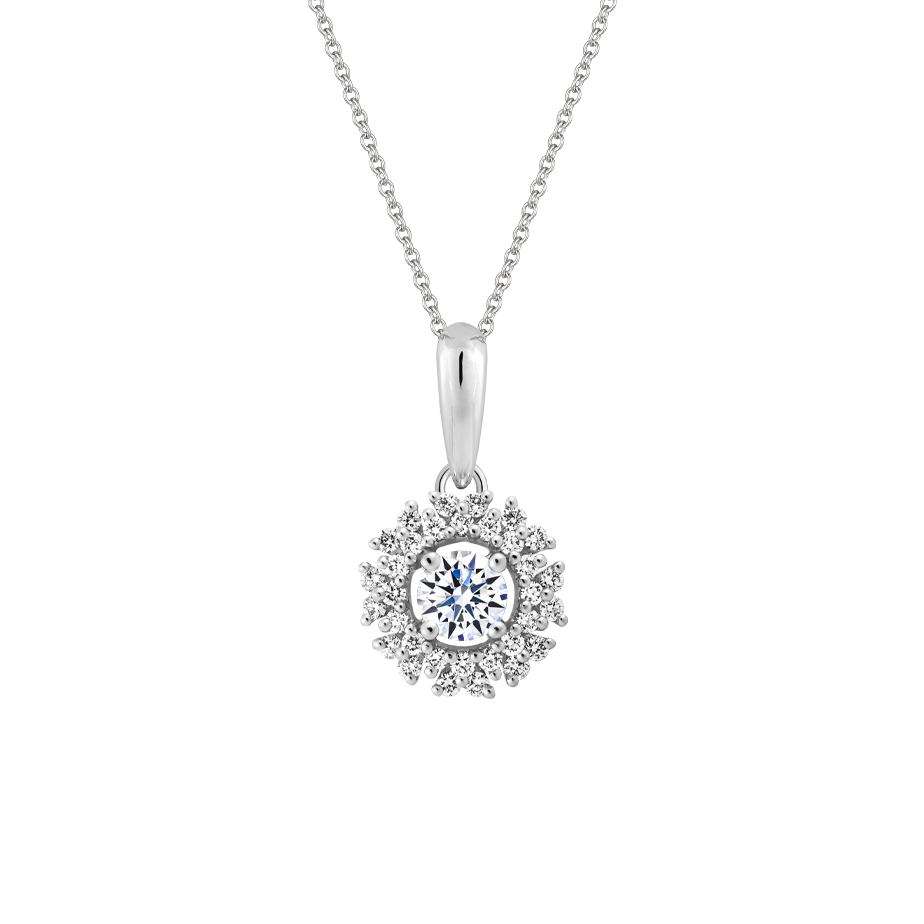 Mặt kim cương 8 Hearts & Arrows vàng 14K Begonia N H&A 2C GVPD0064087