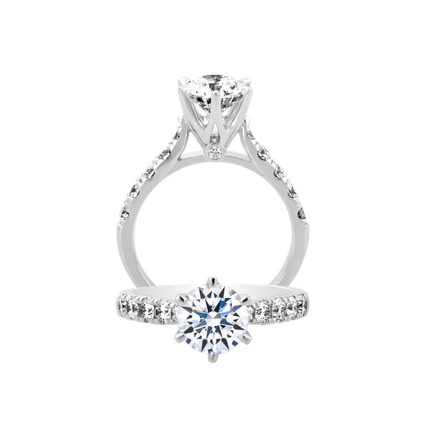 Ổ nhẫn nữ kim cương tấm vàng 14K Attractive 5C