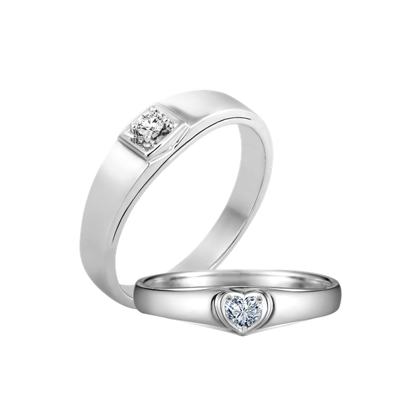 Nhẫn cưới nam kim cương viên vàng 14K Oberon RD2C M