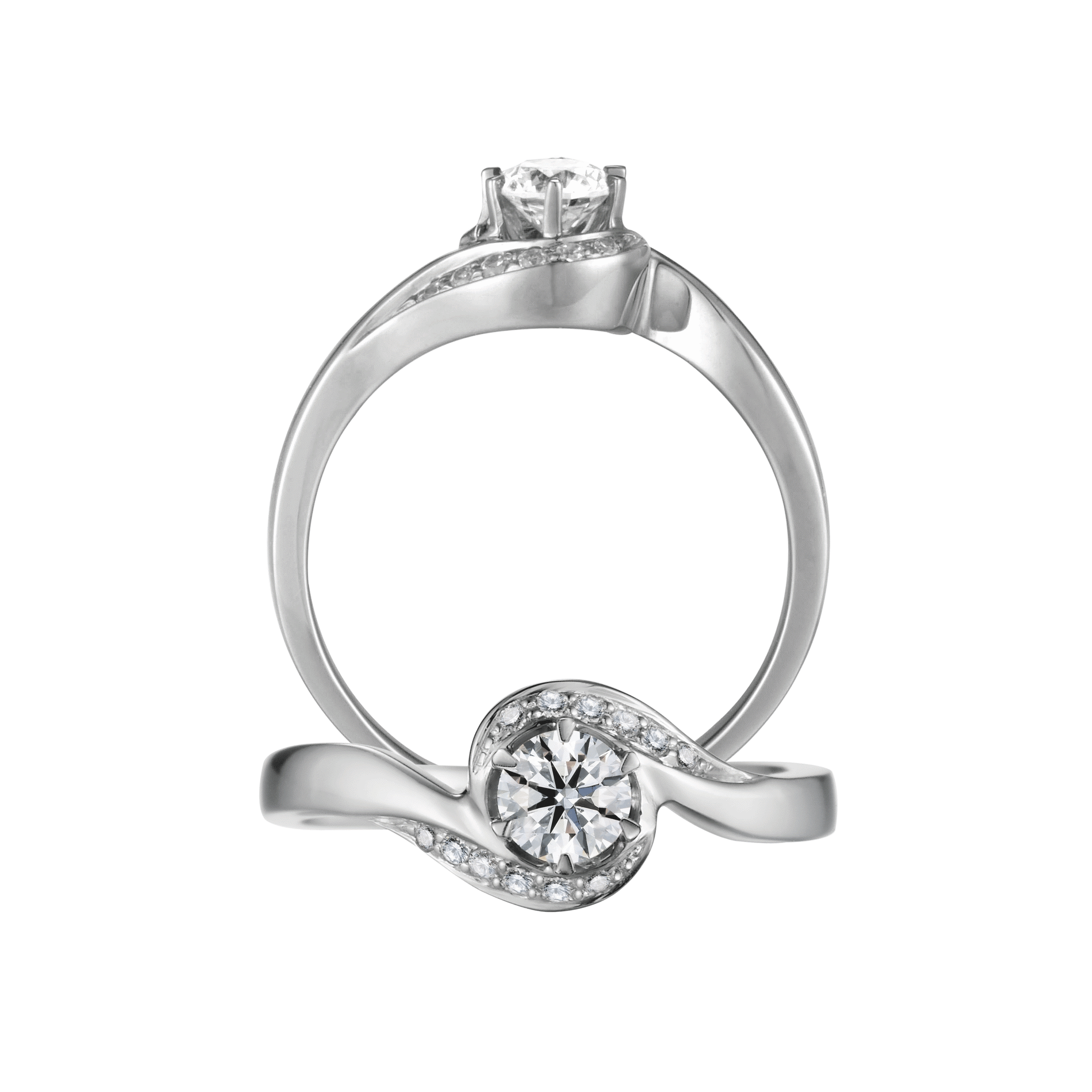 Nhẫn nữ kim cương tấm vàng 14K Sundrop 3C