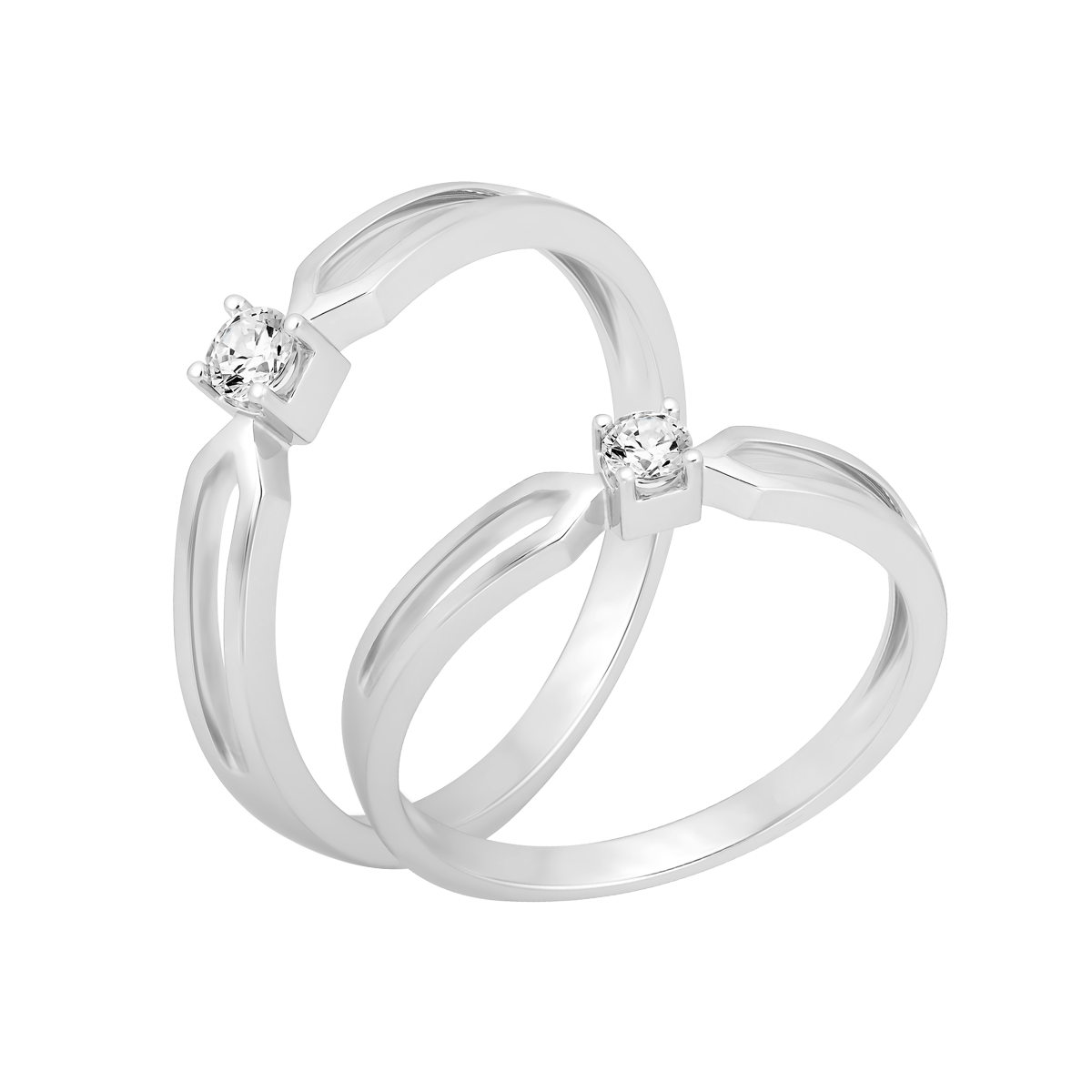 Nhẫn cưới nữ kim cương viên vàng 14K Goodness F