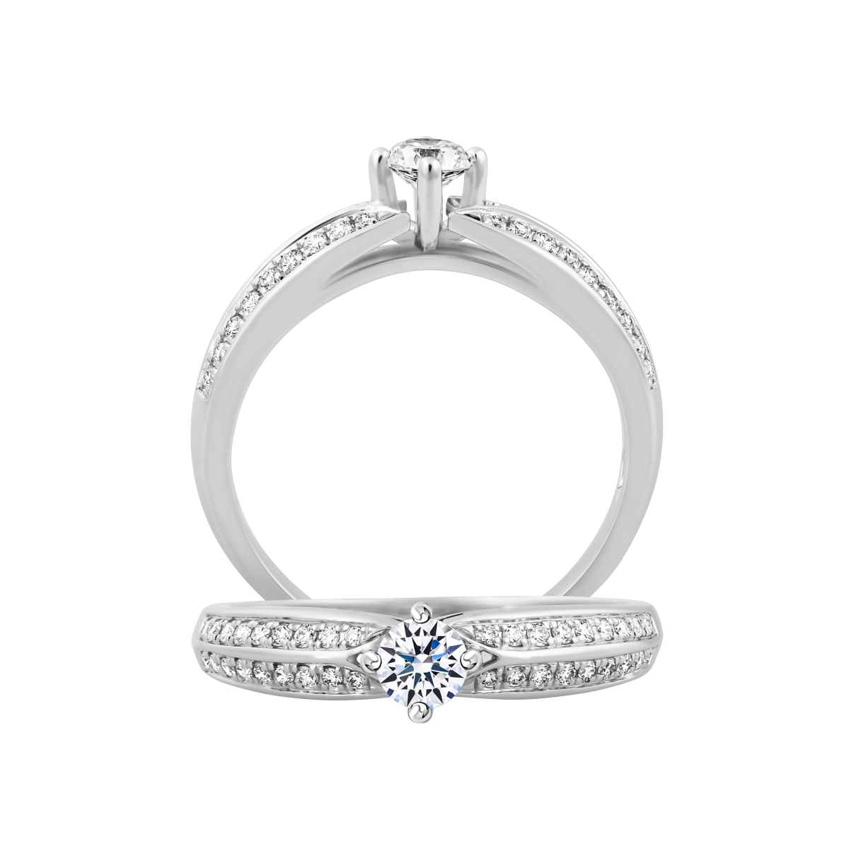 Ổ nhẫn nữ kim cương tấm vàng 14K Ranit N 5C