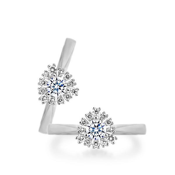 Nhẫn nữ kim cương 8 Hearts & Arrows vàng 14K Edeline N2 H&A 2C