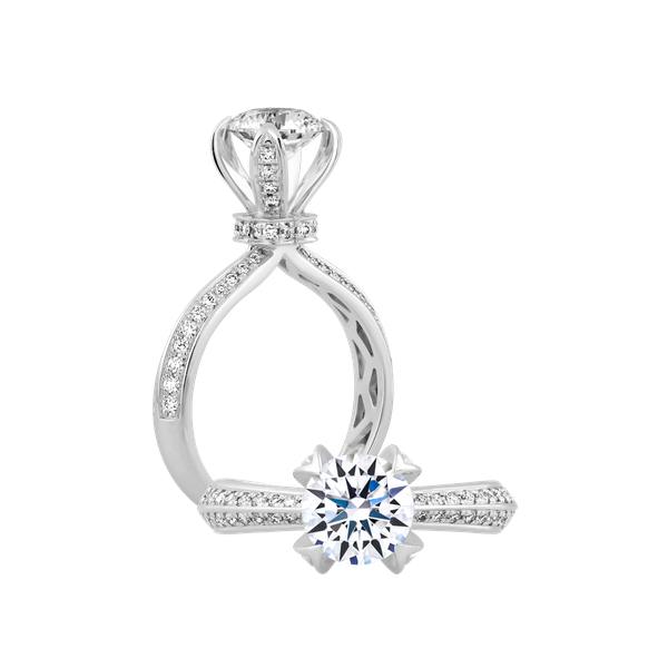 Ổ nhẫn nữ kim cương tấm vàng 14K Jugend N 2CT