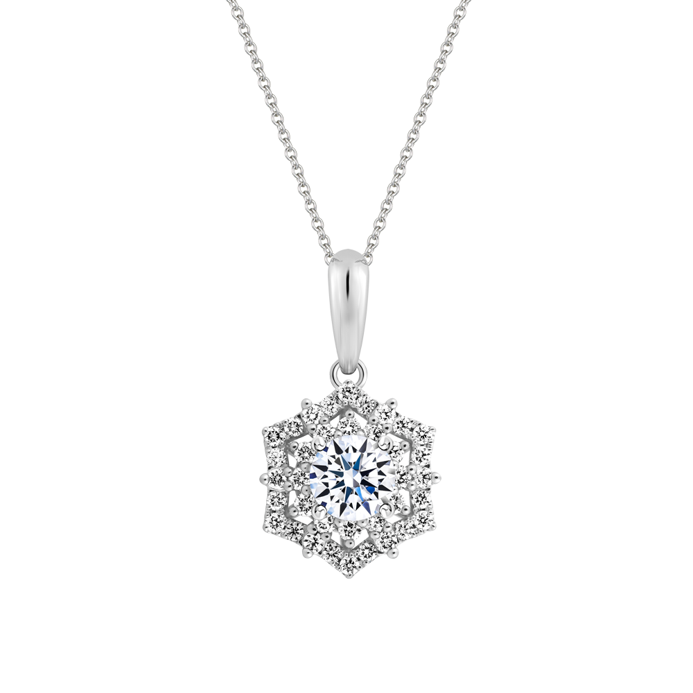 Mặt kim cương 8 Hearts & Arrows vàng 14K Elvira H&A 3C