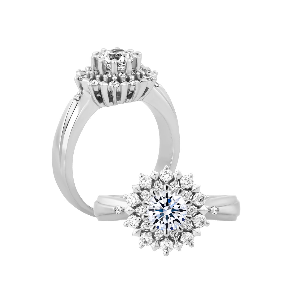 Nhẫn nữ kim cương tấm vàng 14K Elysium 3C GVRG0224406