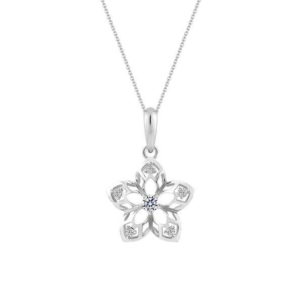 Mặt đính đá CZ vàng 10K Flowered