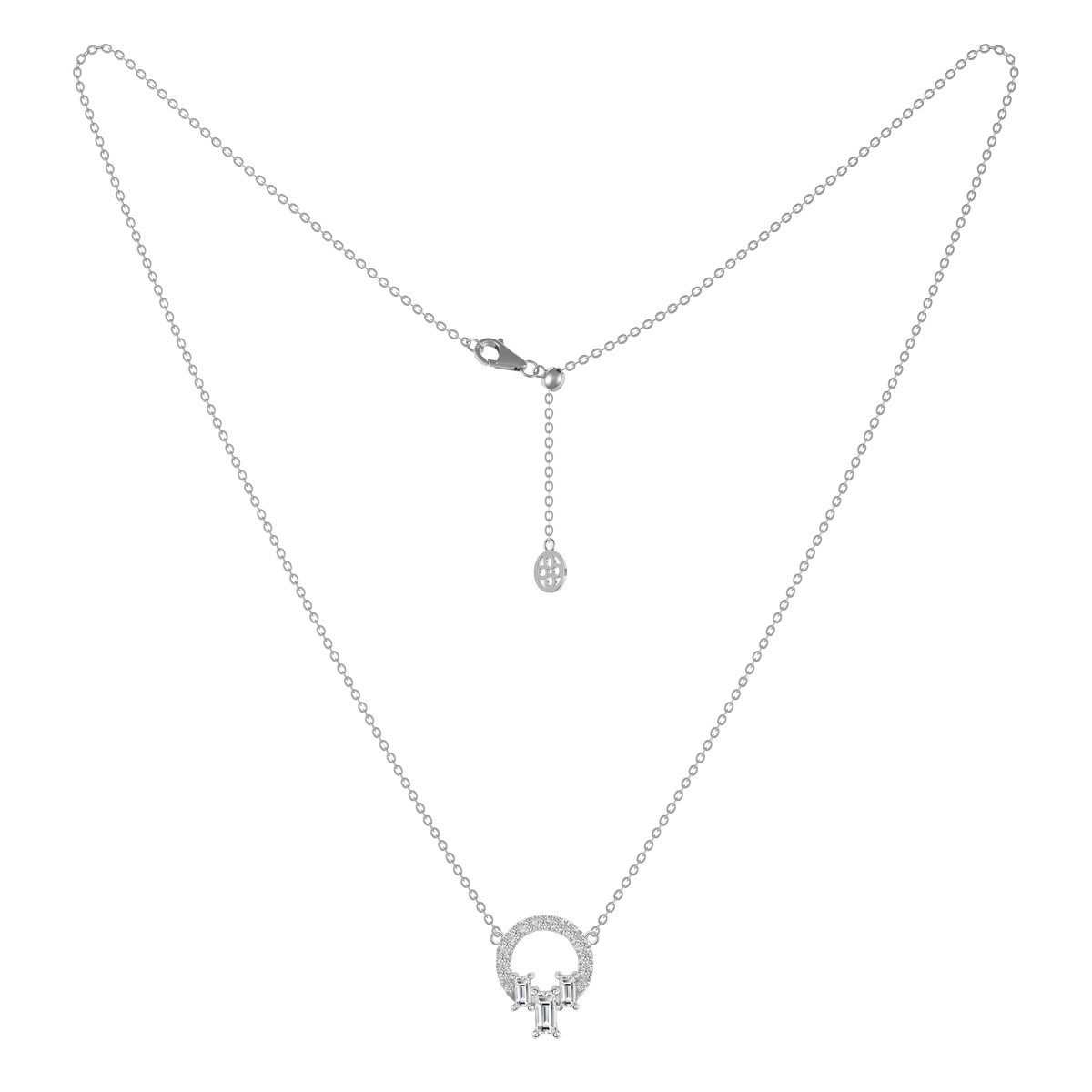 Dây liền mặt kim cương viên vàng 14K Semicircle TD
