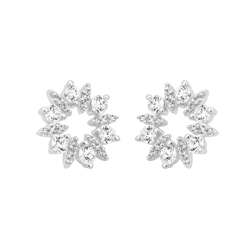 Hoa tai đính đá CZ vàng 18K Solara N