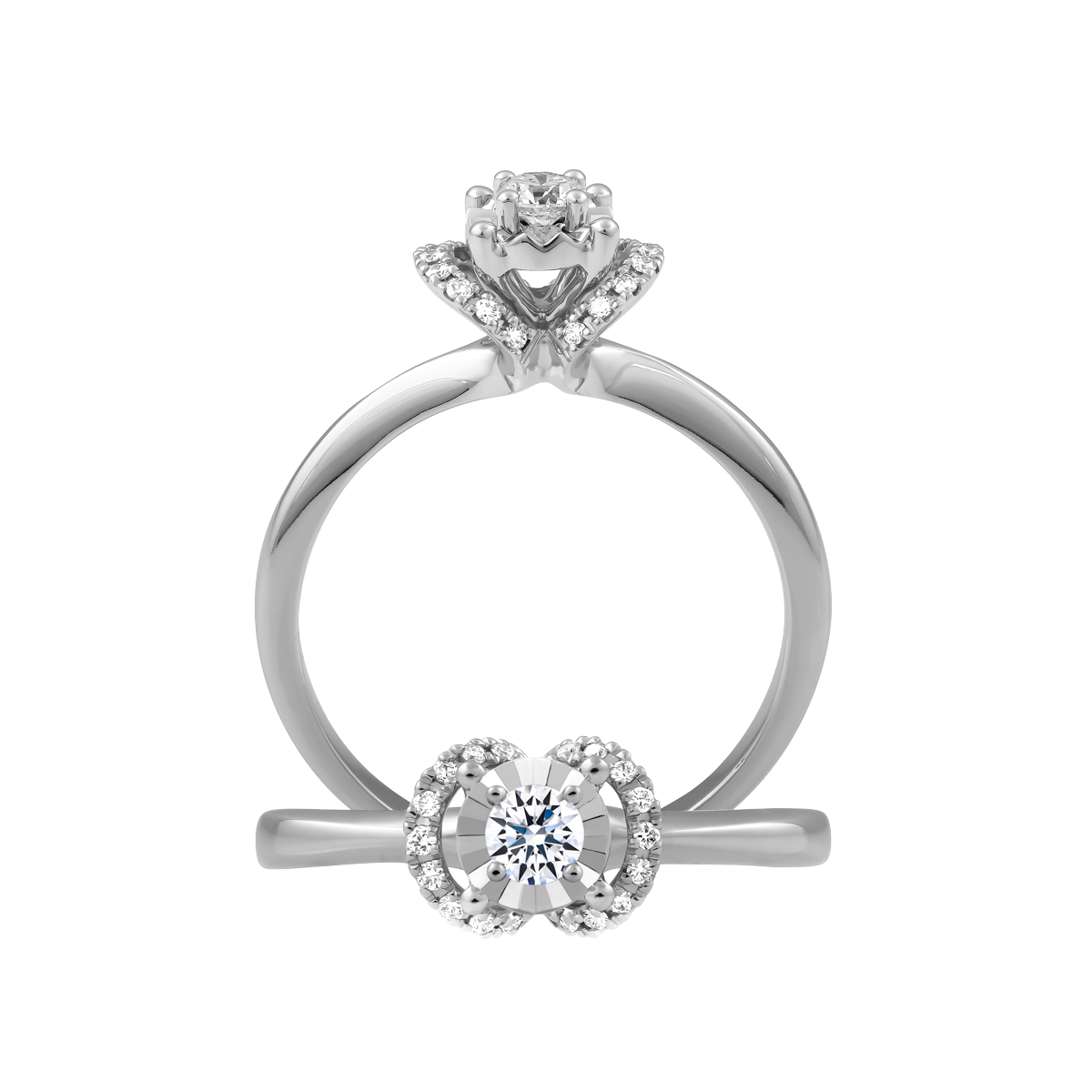 Nhẫn nữ kim cương vàng 14K Adelia N2 5p GVRG0245128